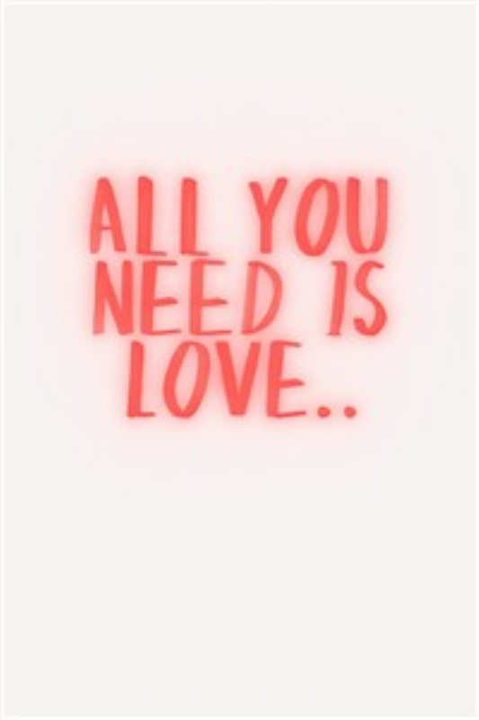 Kærlighedens Lys - Neon Vægkunst - Bring romantikken hjem med denne livlige neonplakat. Med teksten 'All You Need Is Love' i en blød glød skaber den en varm og indbydende atmosfære i dit hjem.