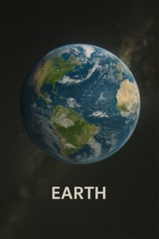 Skønhed i Universet: Jorden Set Fra Oven - Oplev den fantastiske skønhed af vores planet gennem dette imponerende billede af Jorden set fra rummet. De blå oceaner og frodige landområder fanger essensen af vores hjem i universet.