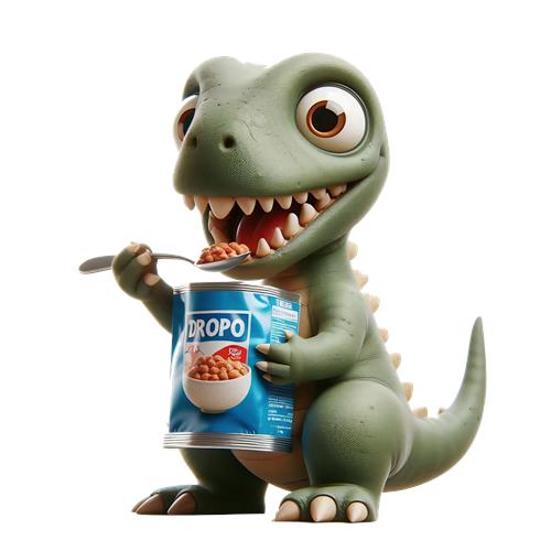 Sødt dinosaurusskud med morgenmad