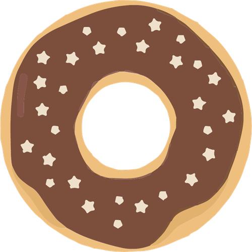 Lækker chokolade donut med stjerner