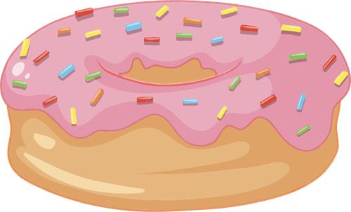 Farverig Donut med Glasur og Krymmel
