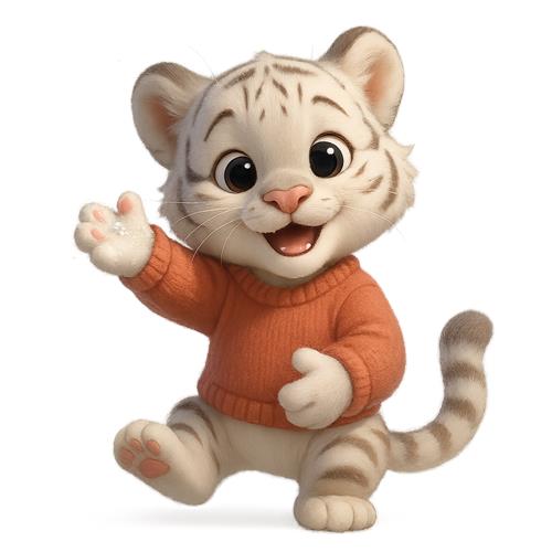 Sød lille tiger i sweater