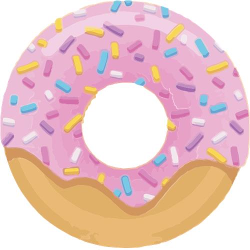 Farverig Donut med Strøssel
