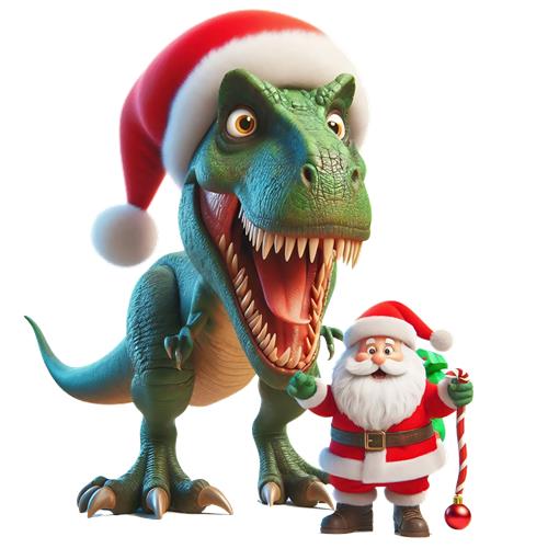 Juleeventyr med Dinosaur og Julemand