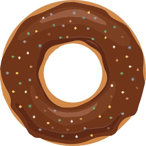 Lækker chokolade donut med farverige drys