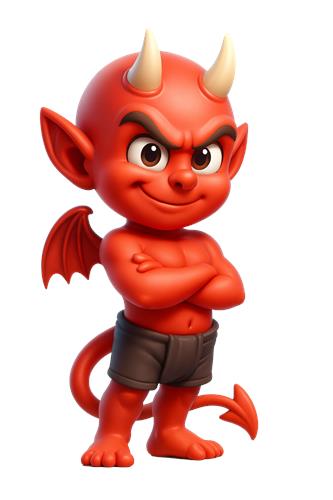 Sød lille djævel med selvsikker attitude