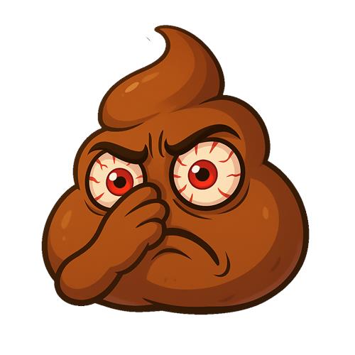 Surt og ubehageligt ansigt
